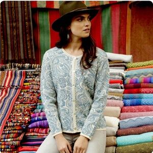 Peruvian link alpaca paisley cardigan